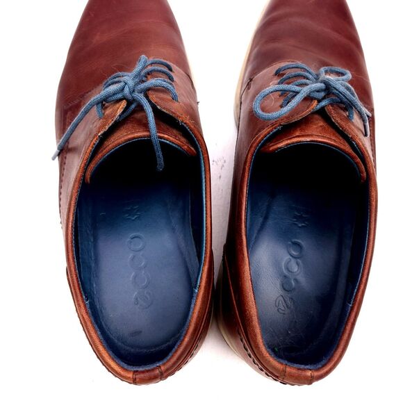 ECCO Shoes Mens US 12-12.5 EU 46 Jared Tie Moonless Brown Comfort Loafers Dress
